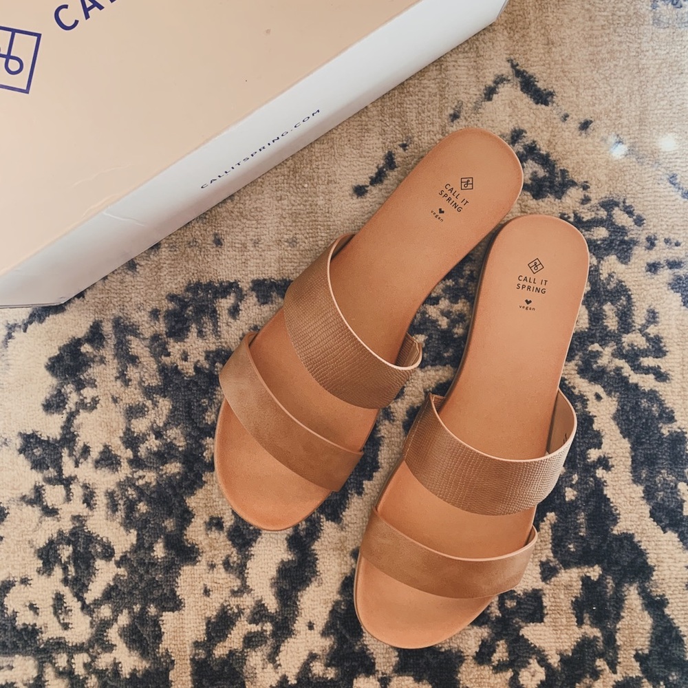 Faux Leather Sandals